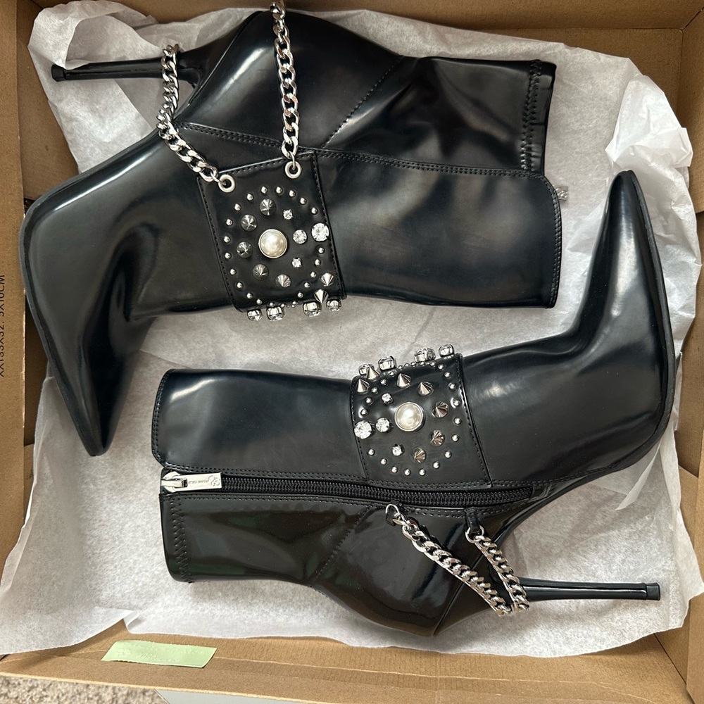 Jessica Simpson Black Studded Heeled Boots